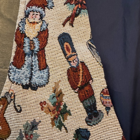 Vintage Christmas Tapestry Vest Backroad Blues Size S Holiday Santa Snowman - Picture 6 of 16